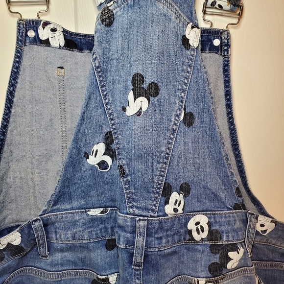 Disney women 24 Denim Jean Shorts Overalls Romper Mickey Mouse - Picture 6 of 9